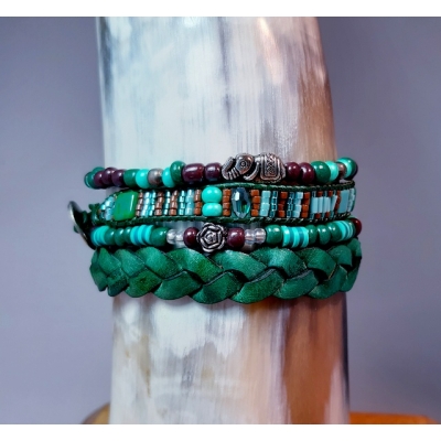Warm turquoise-groen met bruin Warm turquoise-groen met bruin
